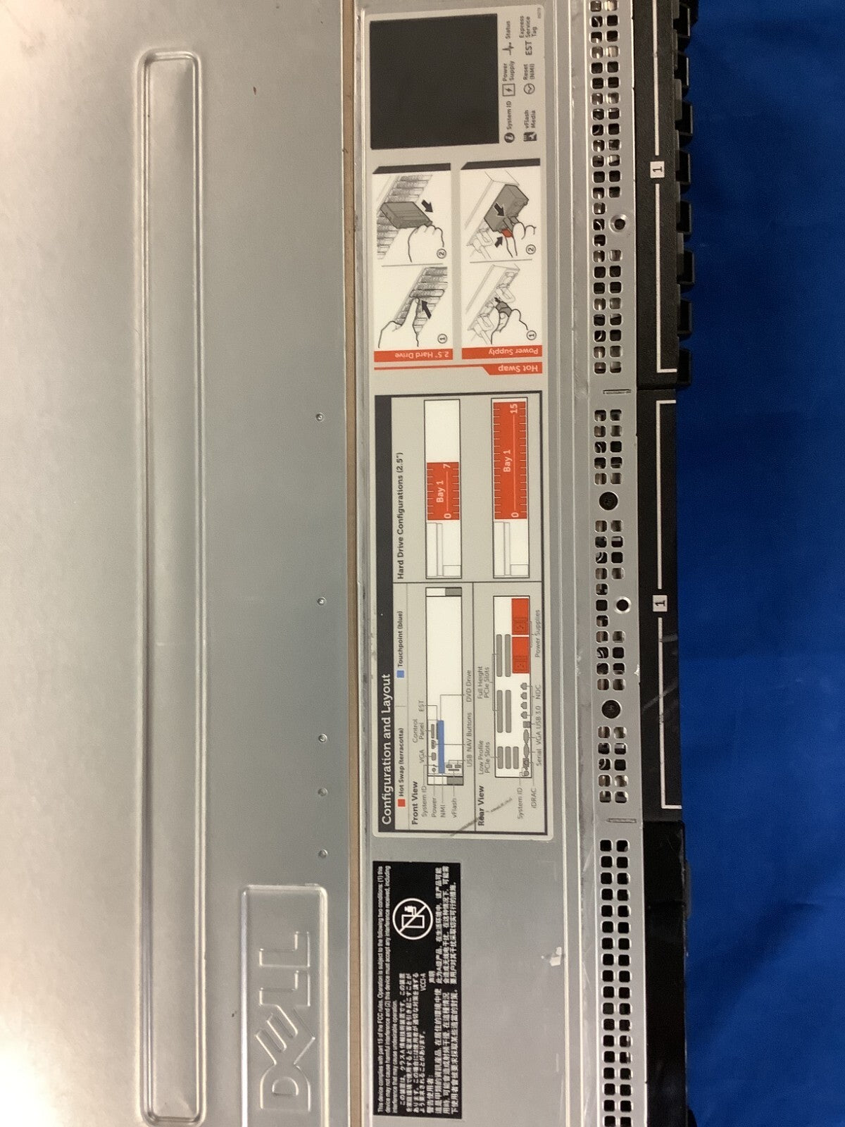 Dell EMC VxRail V470F 16 bay 2.5'' CTO Server Chassis 072T6D 1100w PSU Fans