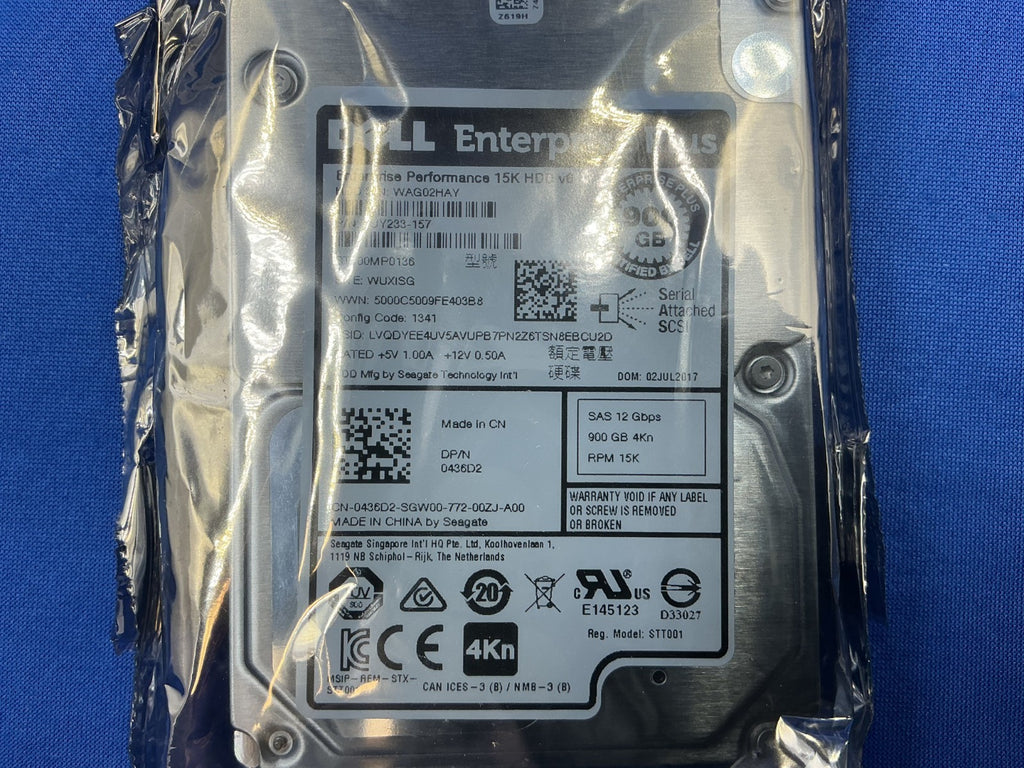 436D2 DELL 900GB 15K SAS 12Gbps 2.5in 4Kn HDD  0436D2  ST900MP0136 Sealed in bag