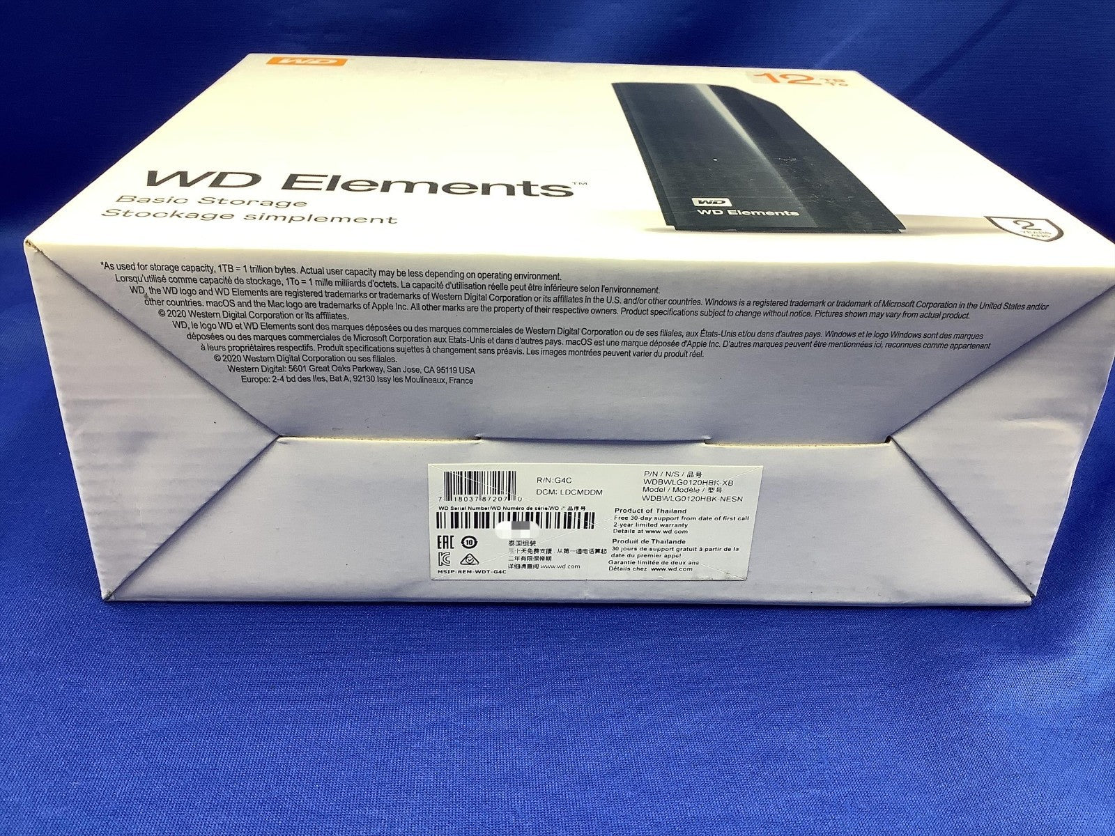 WDBWLG0120HBK-NESN WD 12TB Elements Desktop External Hard Drive WDBWLG0120HBK-XB