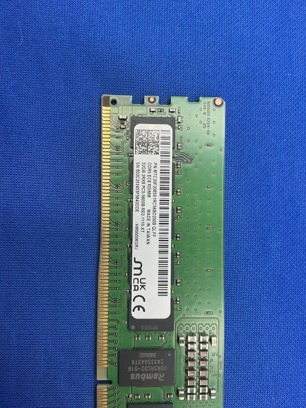 MTC20F2085S1RC56BD200B MICRON 32GB (1X32GB) 2RX8 PC5-5600B RDIMM MEMORY