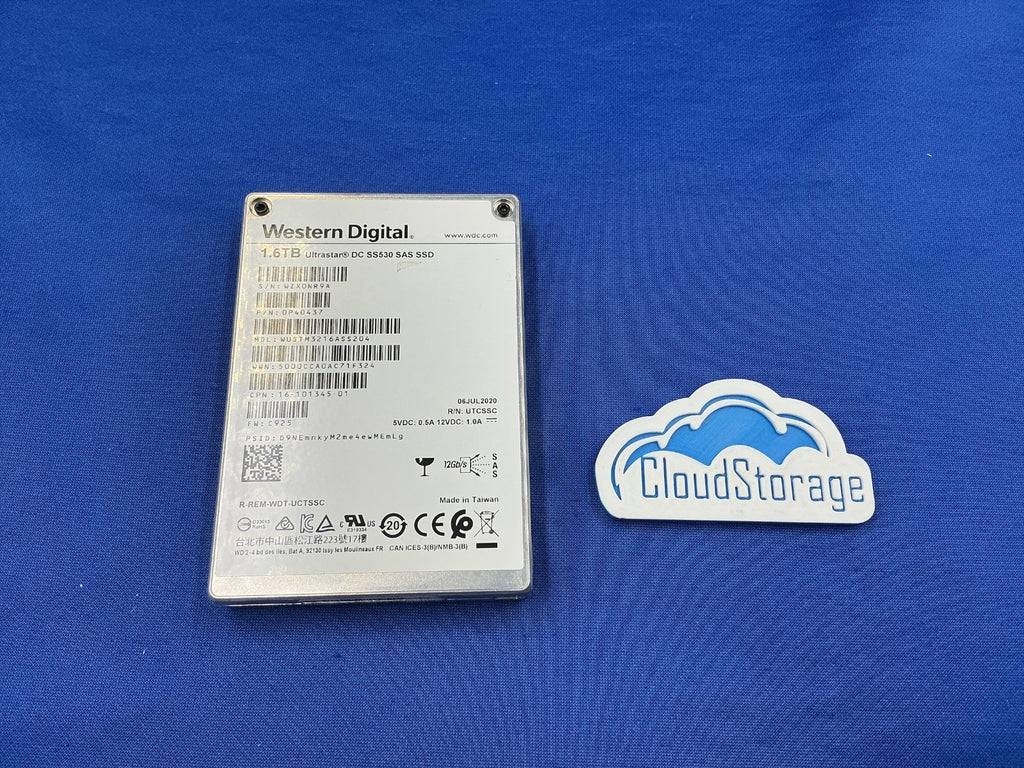WD Ultrastar DC SS530 1.6TB SAS 12Gb/s Write Intensive SSD 10DWPD WUSTM3216ASS20