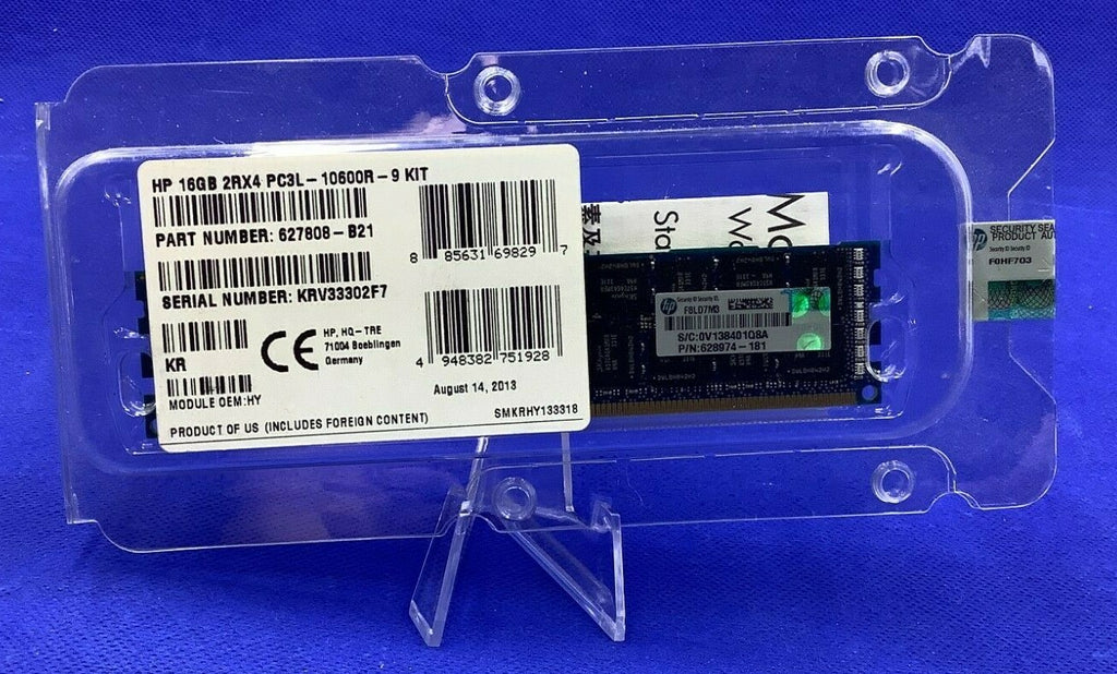 F/S 628974-181 HP 16GB (1X16GB) 2RX4 PC3L-10600R MEMORY 632202-001 627808-B21