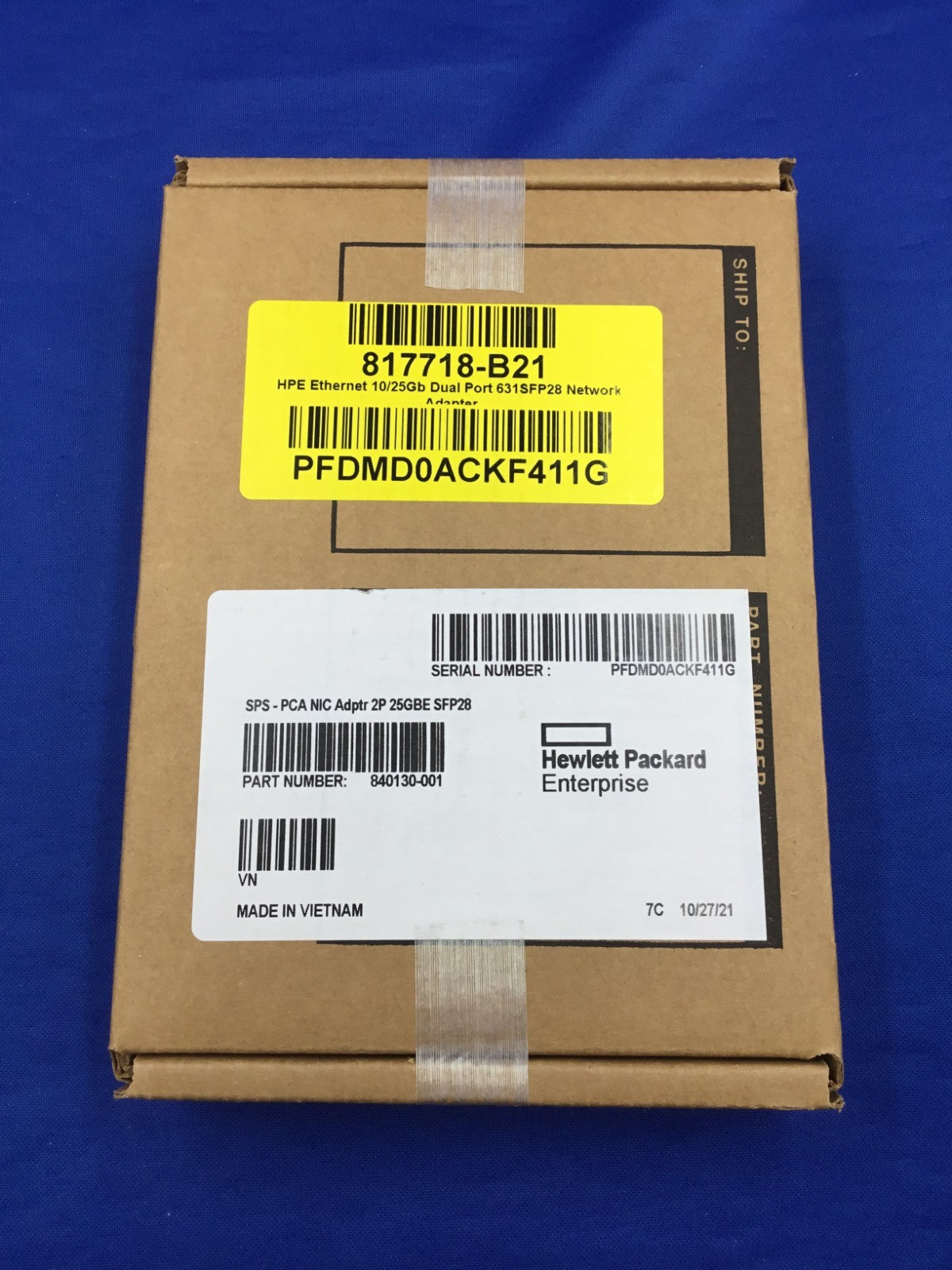 NEW Spares BOX 817718-B21 HPE Ethernet 10/25Gb 2port 631SFP28adapter 840130-001