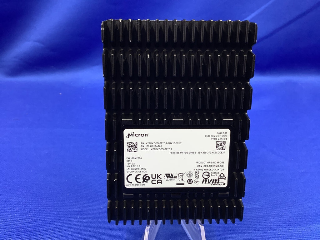 MTFDKCC30T7TGR Micron 6500 Ion 30.72TB U.3 PCIE 4.0 Nvme SED SSD