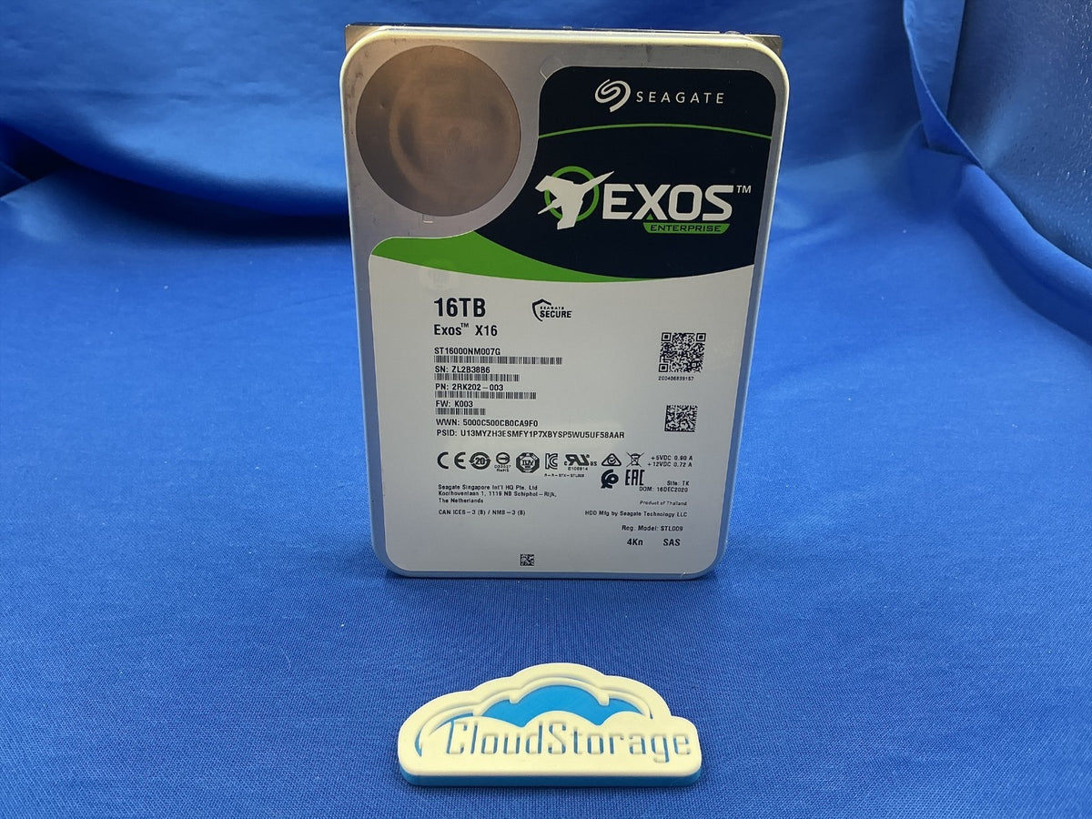 ST16000NM007G Seagate Exos X16 16TB 3.5 7.2K RPM SAS 12Gb/s 256MB HDD new pull