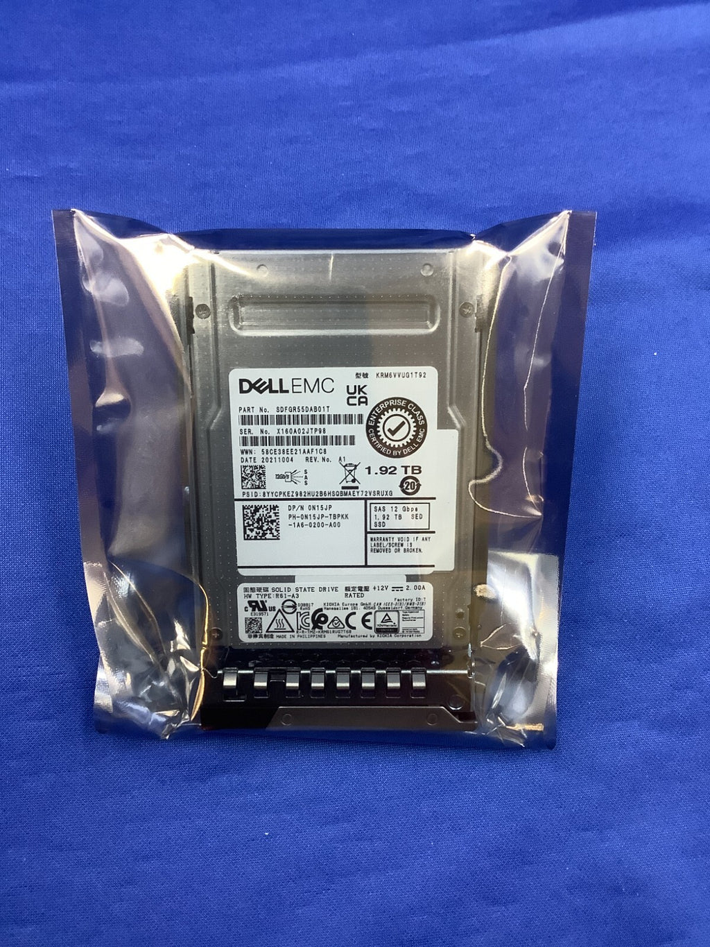 N15JP Dell 1.92TB SAS 12Gbps Mixed Use 2.5'' SED SSD 0N15JP KRM6VVUG1T92