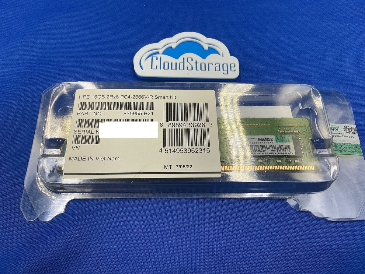 840756-091 HPE 16GB 2Rx8 PC4-2666V DDR4-2666 Reg Memory 835955-B21
