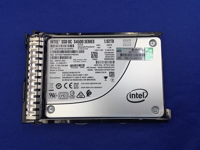877758-B21 HPE 1.92TB SATA 6G READ INTENSIVE SFF SC PM883 SSD 878852-001