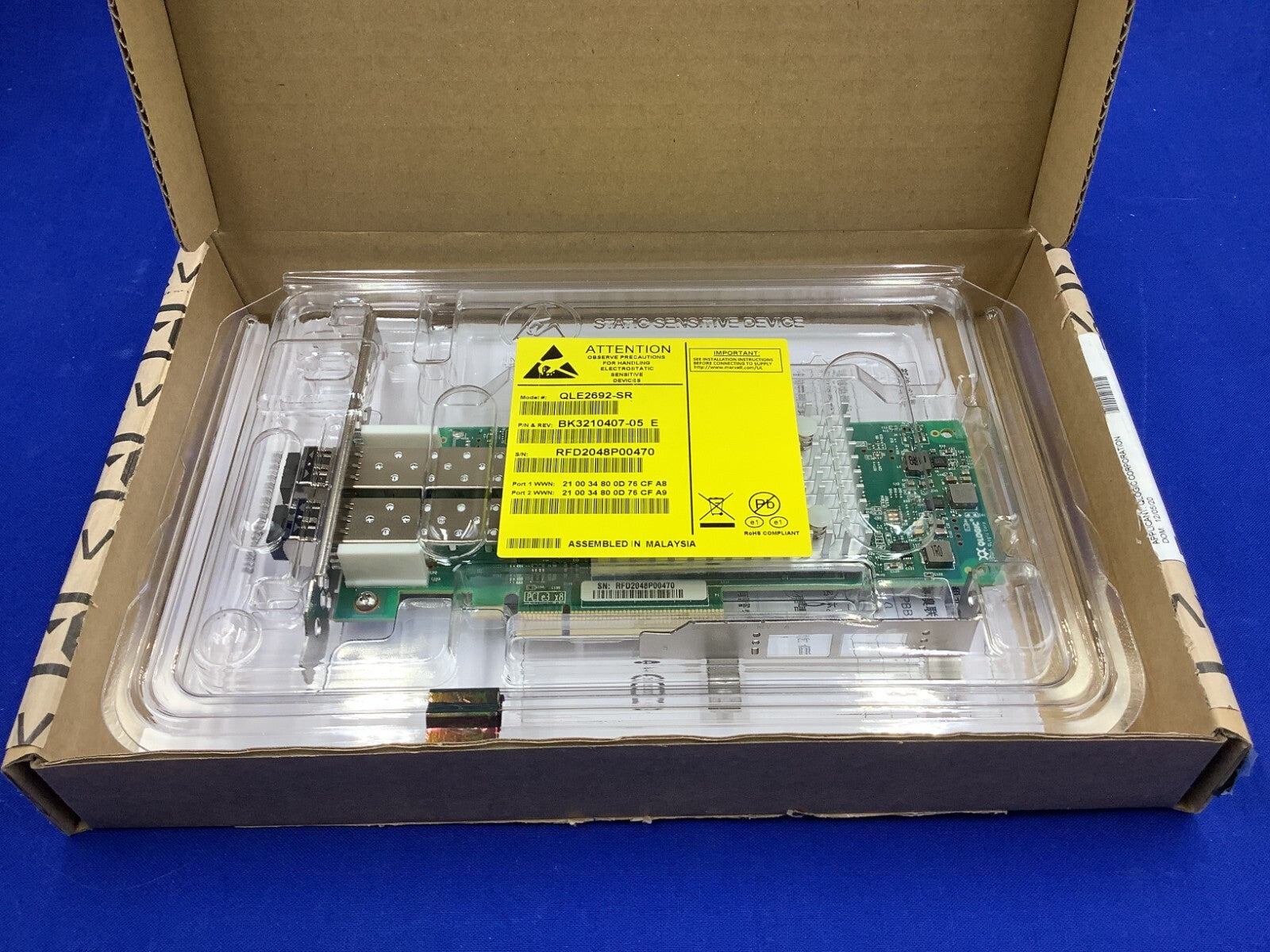 QLE2692-SR-CK Original Qlogic 16Gb Dual Port FC Host Bus Adapter