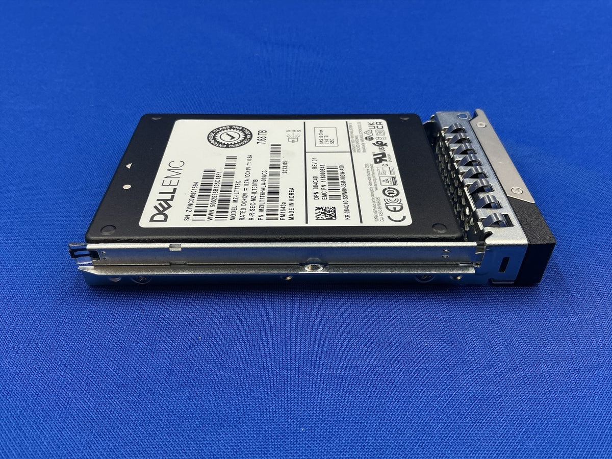 84C40 Dell 7.68TB SAS 12Gbps Read Intensive 2.5" SSD PM1643a MZ-ILT7T6C w/Gen14
