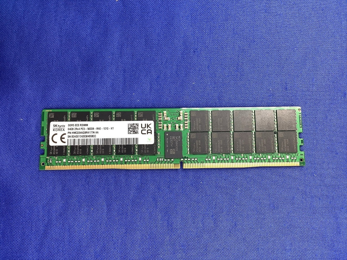 SK hynix HMCG94AGBRA177N 64GB 2Rx4 PC5-44800 DDR5-5600 ECC RDIMM CL46 MEMORY