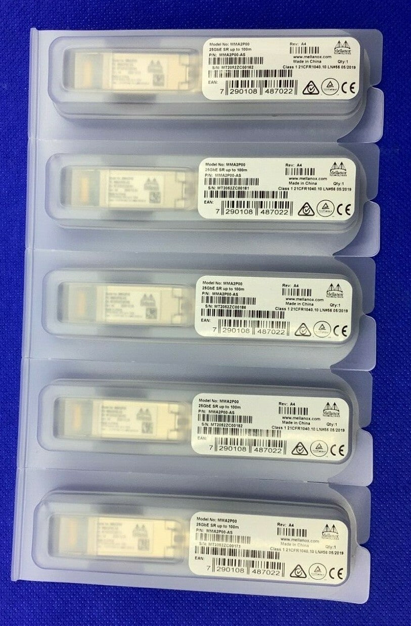 MMA2P00-AS Mellanox 25GbE SFP28 LC-LC 850nm SR up to 100m Optical Transceiver