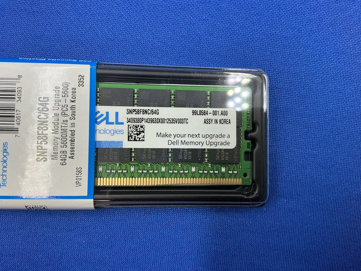 SNP58F8NC/64G Dell 64GB (1X64GB) 2RX4 PC5-5600B RDIMM MEMORY