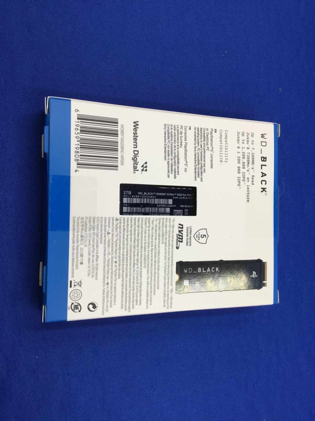 WD_BLACK SN850P 2TB NVMe PCIe Internal SSD for PS5 consoles WDBBYV0020BNC New