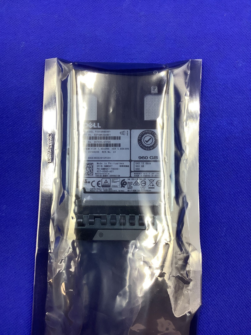 MWGK7 Dell 960GB SAS 12Gbps RI 2.5''Enterprise SSD 0MWGK7 PX05SRB096Y