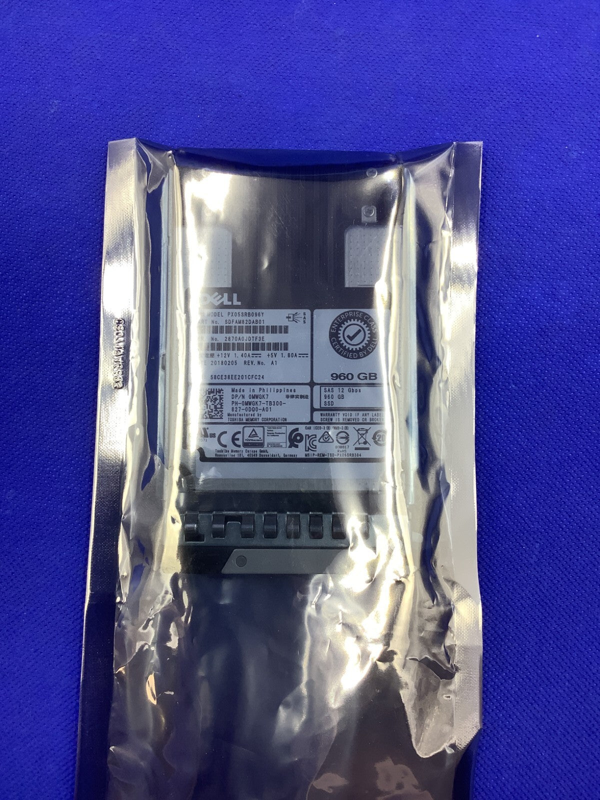 MWGK7 Dell 960GB SAS 12Gbps RI 2.5''Enterprise SSD 0MWGK7 PX05SRB096Y