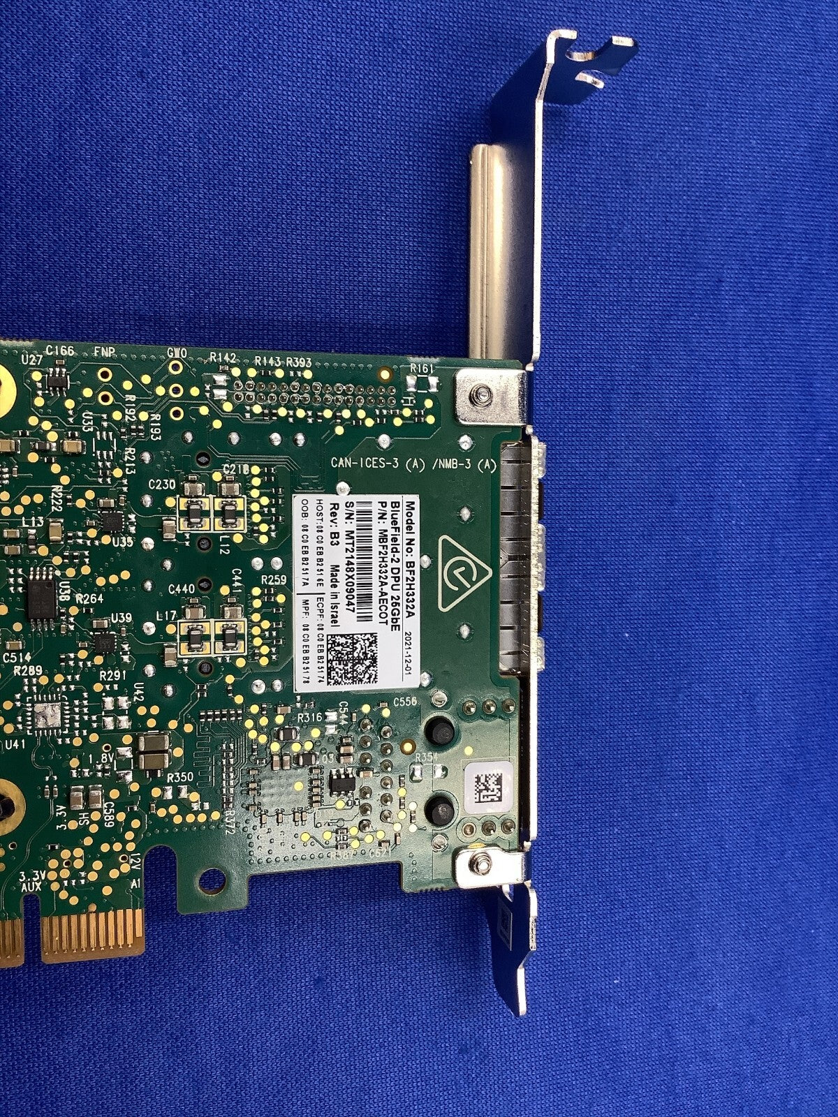MBF2H332A-AECOT  NVIDIA Bluefield-2  25GbE 2xSFP56 Gen 4.0 x8 DPU 2-Port Adapter