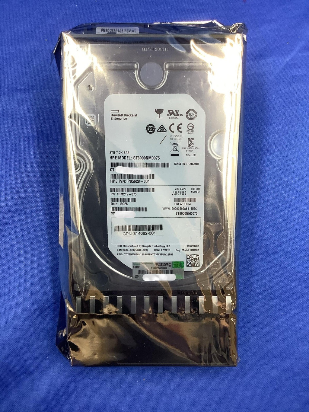 NOB M0S90A HPE MSA 8TB 12G SAS 7.2K LFF (3.5IN) 512E MIDLINE HDD 813866-001