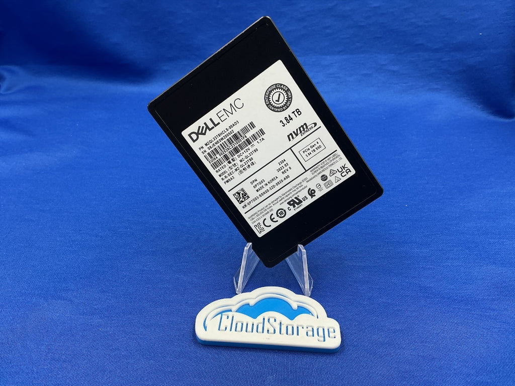 P7G03 Dell Samsung PM9A3 3.84TB PCIe Gen4 x4 NVMe U.2 2.5" Internal SSD w/ tray