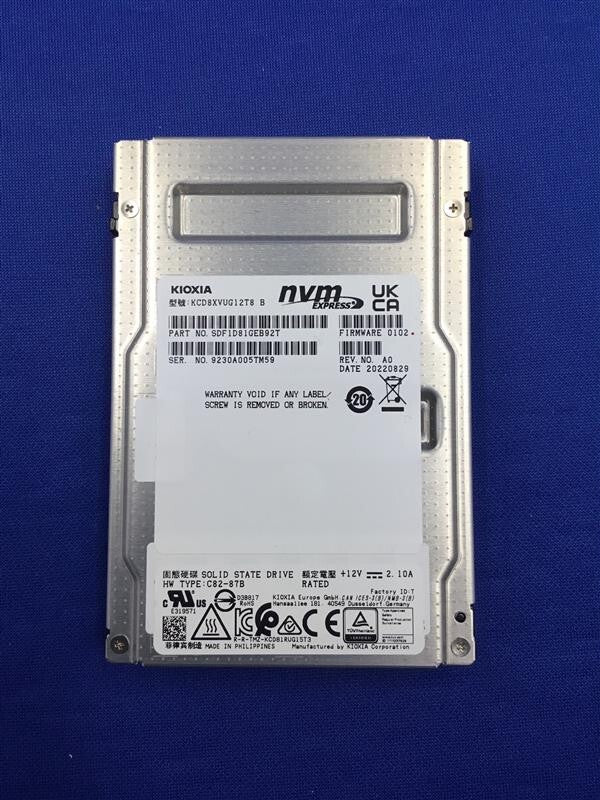KCD8XVUG12T8 Kioxia CD8-V Series 12.8TB Mixed Use PCIe 4.0 x4 (NVMe) 3DWPD 2.5
