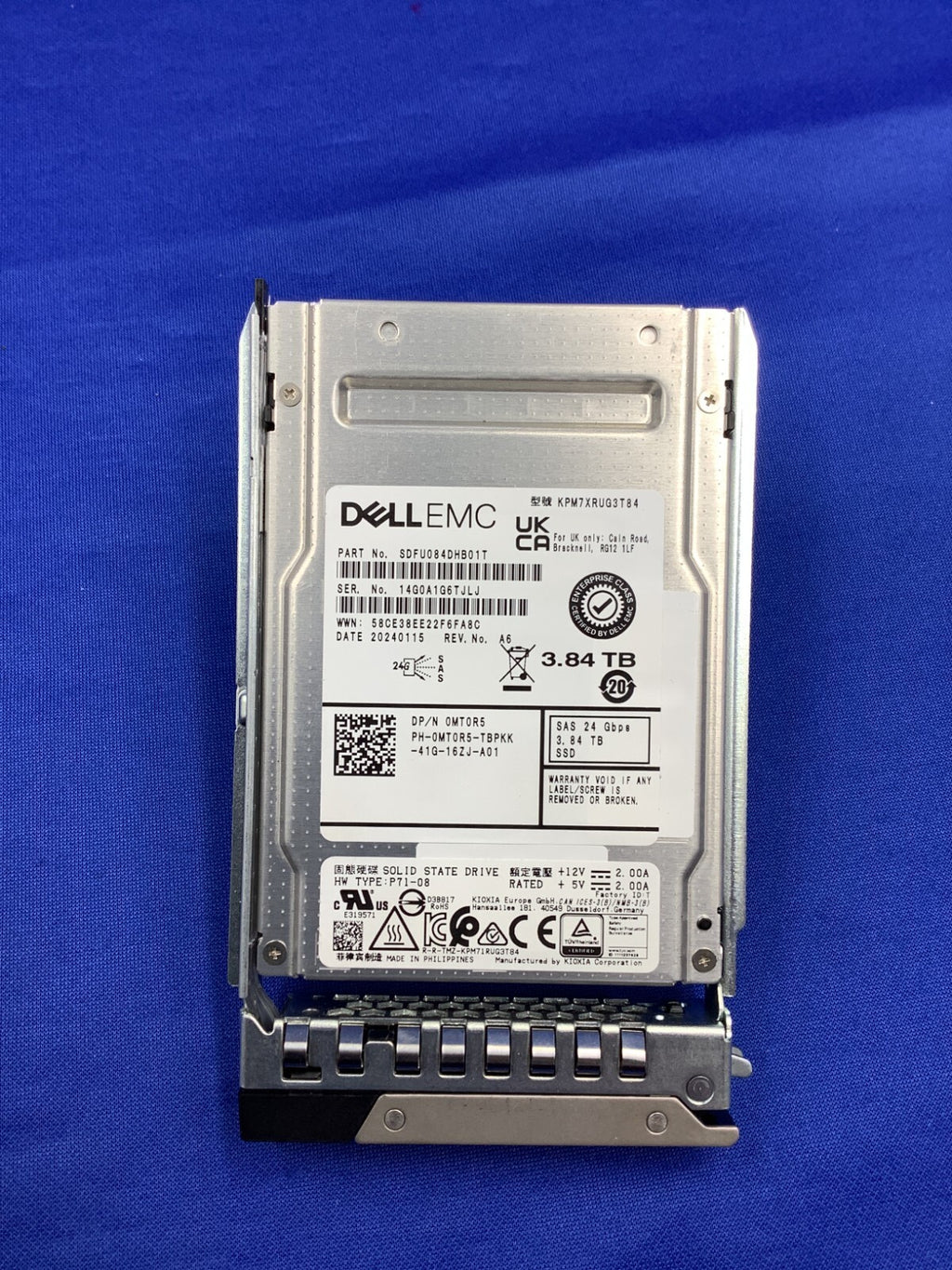 MT0R5 DELL 3.84TB SAS 24Gb/s Read Intensive 2.5" SSD 0MT0R5 KPM7XRUG3T84