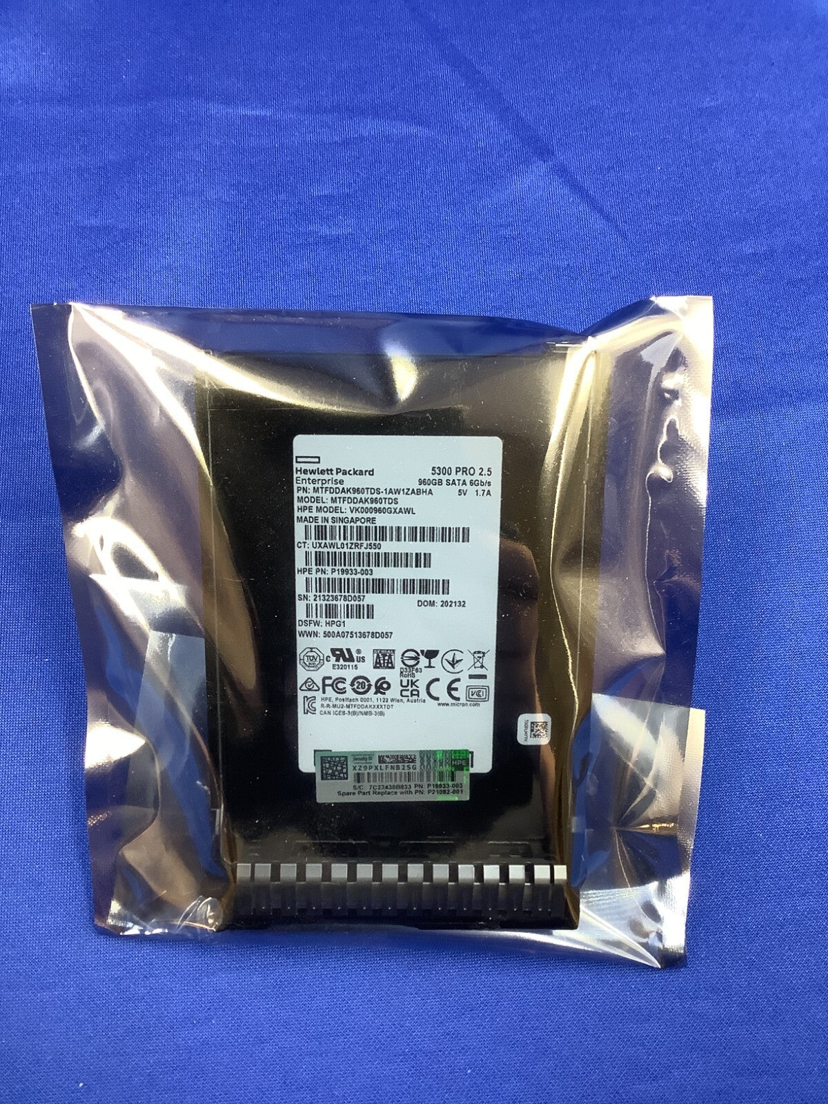 P19939-B21 HPE 960GB SATA 6G RI SFF SC 5300P SSD P21082-001 P19933-003 VK000960G