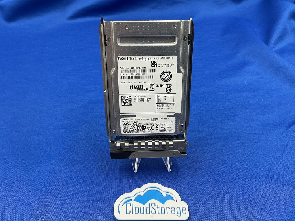Dell XHYGF 0XHYGF CM7-R 3.84TB PCIe Gen4 NVMe RI 2.5" SSD KCM7XRUG3T84