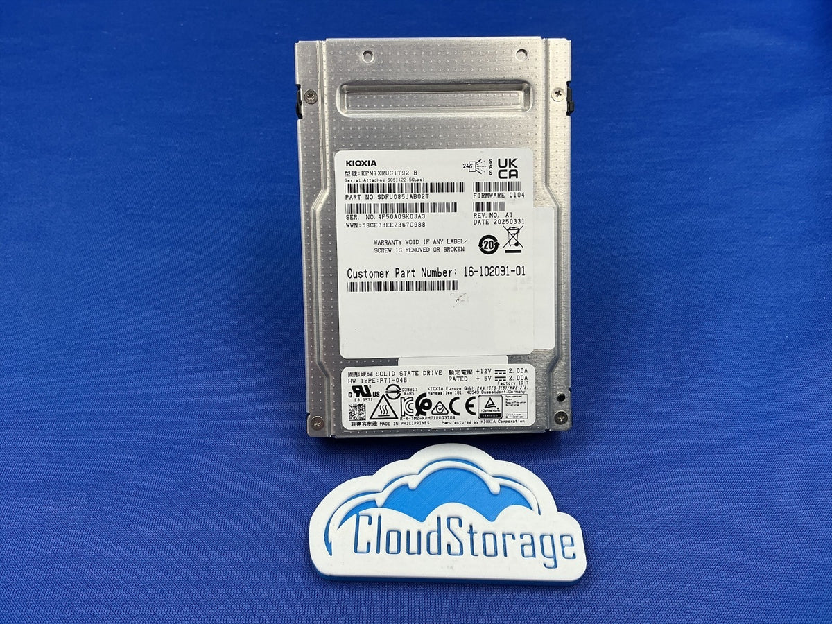 KPM7XRUG1T92 KIOXIA PM7-R 1.92TB SAS 24Gb/s SIE 2.5" Internal SSD SDFU085JAB02T