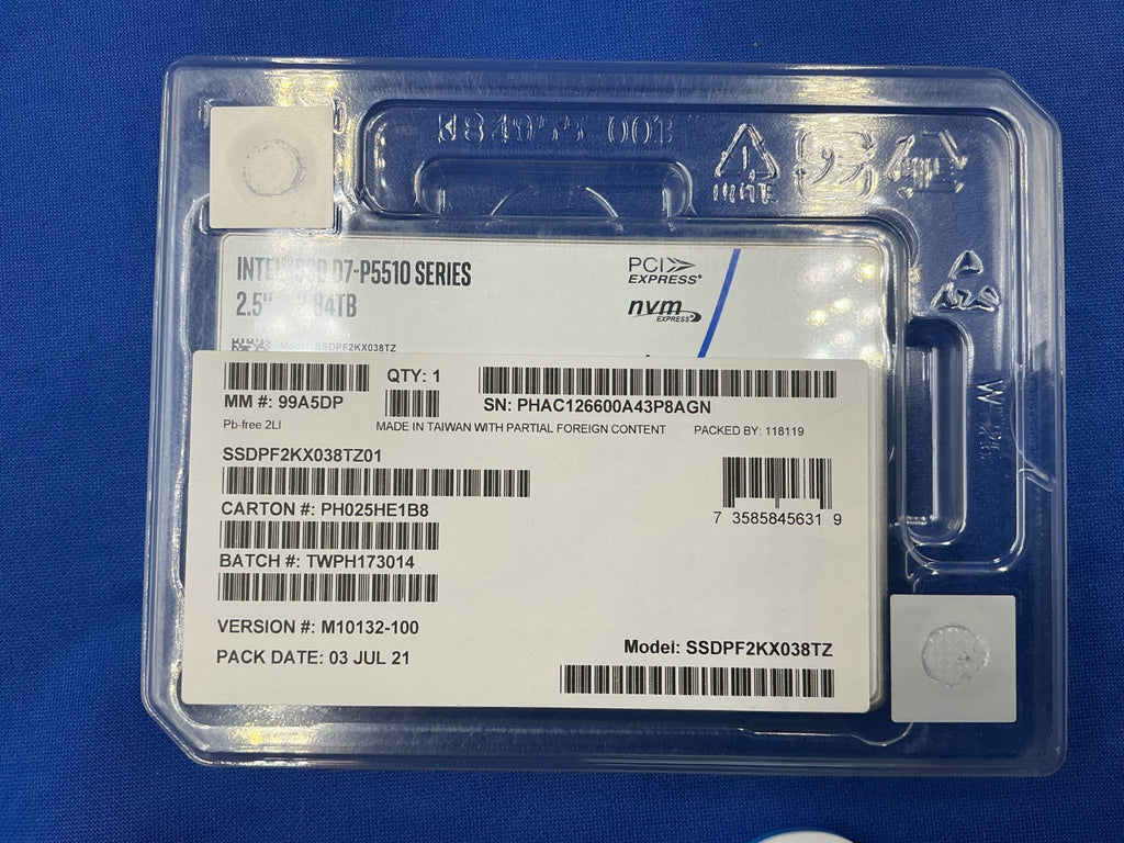 NEW SSDPF2KX038TZ Intel D7-P5510 Series 3.84TB PCIe 4.0x4 NVME U.2 2.5 SSD