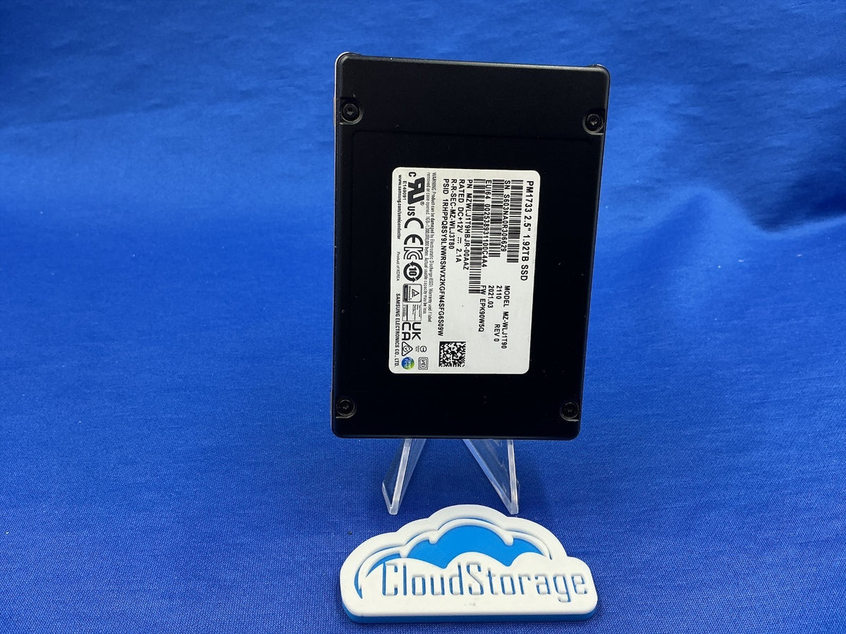 Samsung PM1733 MZ-WLJ1T90 1.92TB U.2 NVMe PCIe 4.0 Enterprise SSD MZWLJ1T9HBJR
