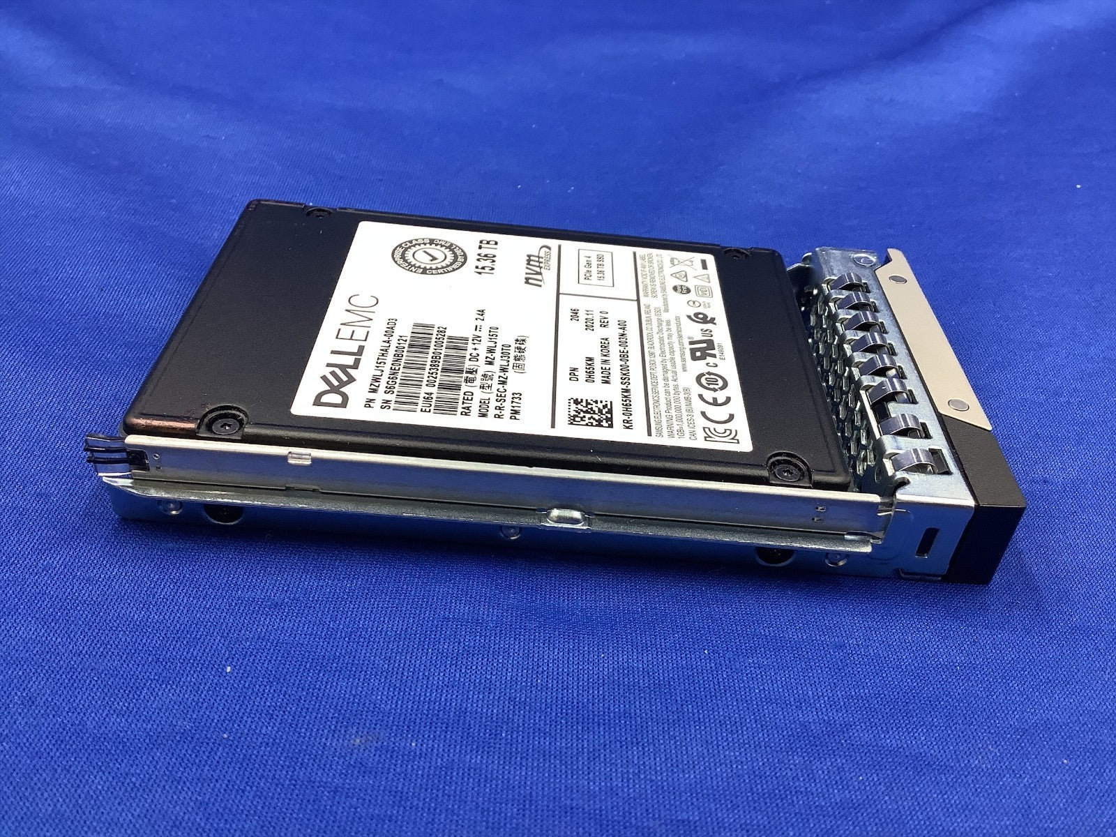 H65KM DELL EMC Samsung PM1733 15.36TB Nvme PCIe Gen4 2.5'' SSD 0H65KM MZ-WLJ15T0