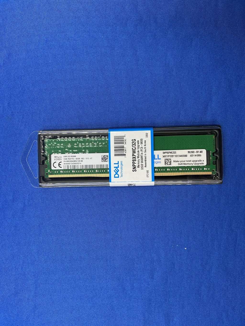SNPP8XPWC/32G  Dell 32GB (1X32GB) 2Rx8 PC5-5600B RDIMM MEMORY