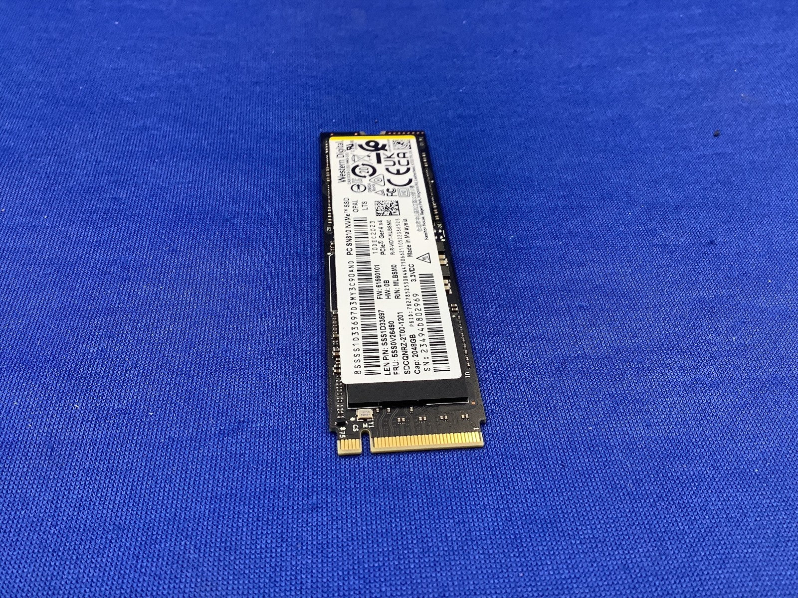 Lenovo  Western Digital PC SN810 NVMe M.2 2280 PCIE4X4 2TB SSD SDCQNRZ-2T00-1201