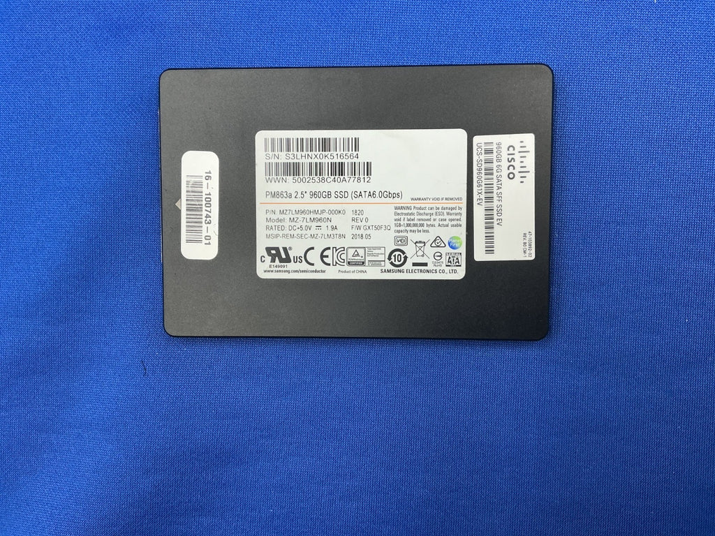 MZ-7LM960N Samsung PM863a Serie 960GB SATA 6Gbps 2.5" SSD cisco UCS-SD960G61X-EV