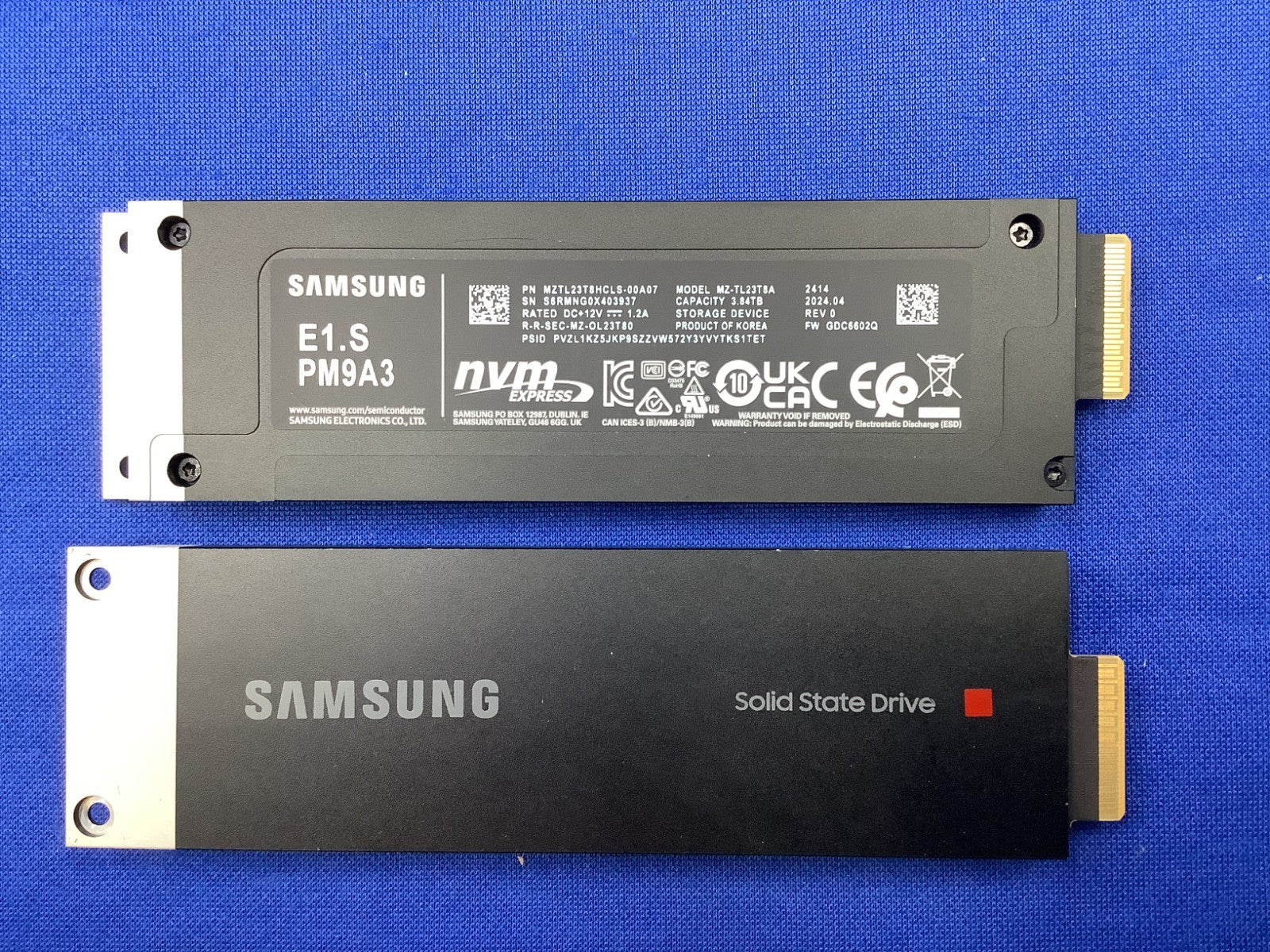 MZ-TL23T8A  Samsung PM9A3 3.84TB E1.S 9.5 mm NVMe PCIe 4.0 SSD MZTL23T8HCLS