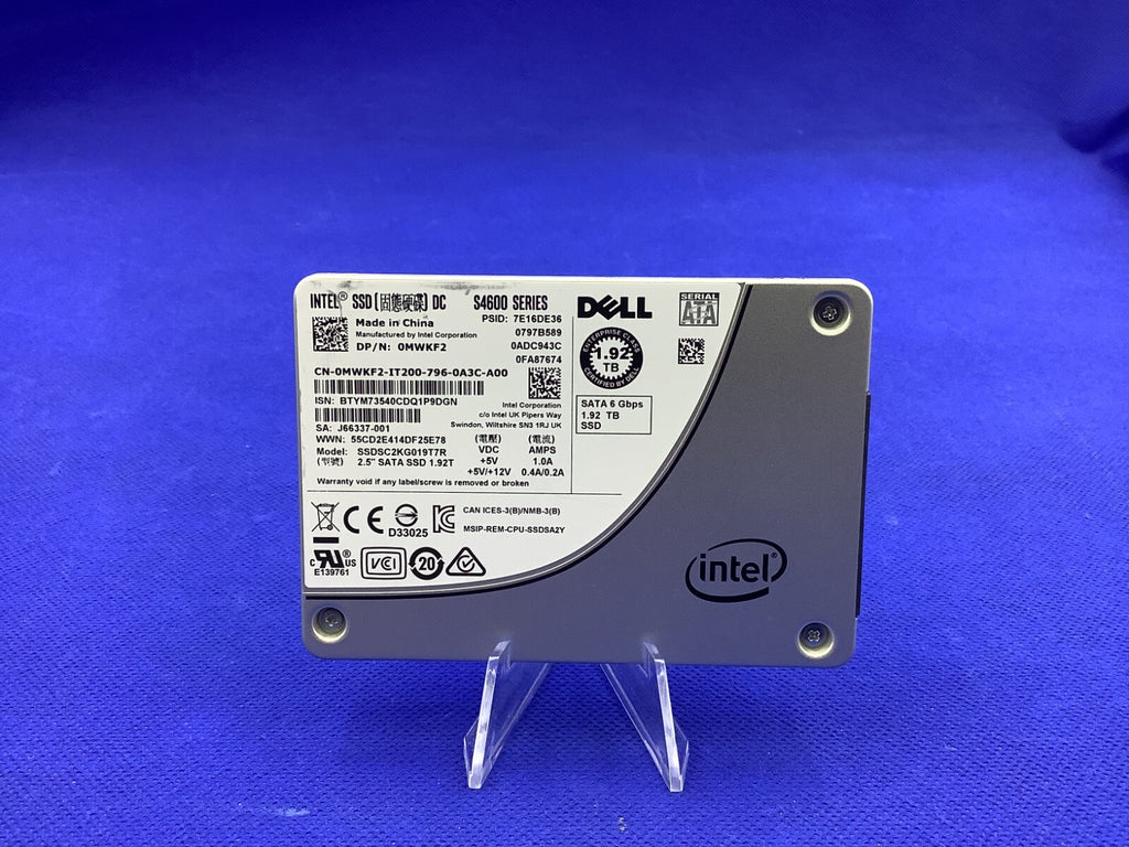 55J8H Dell Intel D3-S4610 1.92TB SATA 6Gb/s 2.5" MU SSD 055J8H SSDSC2KG019T8R