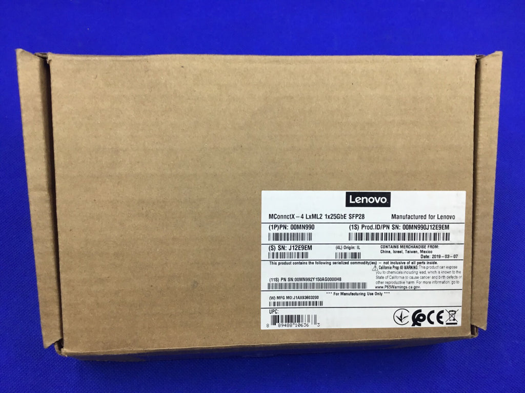 NOB 00MN990  LENOVO/Mellanox CONNECTX-4 LX ML2 1X25GBE SFP28 ADAPTER 00MN993