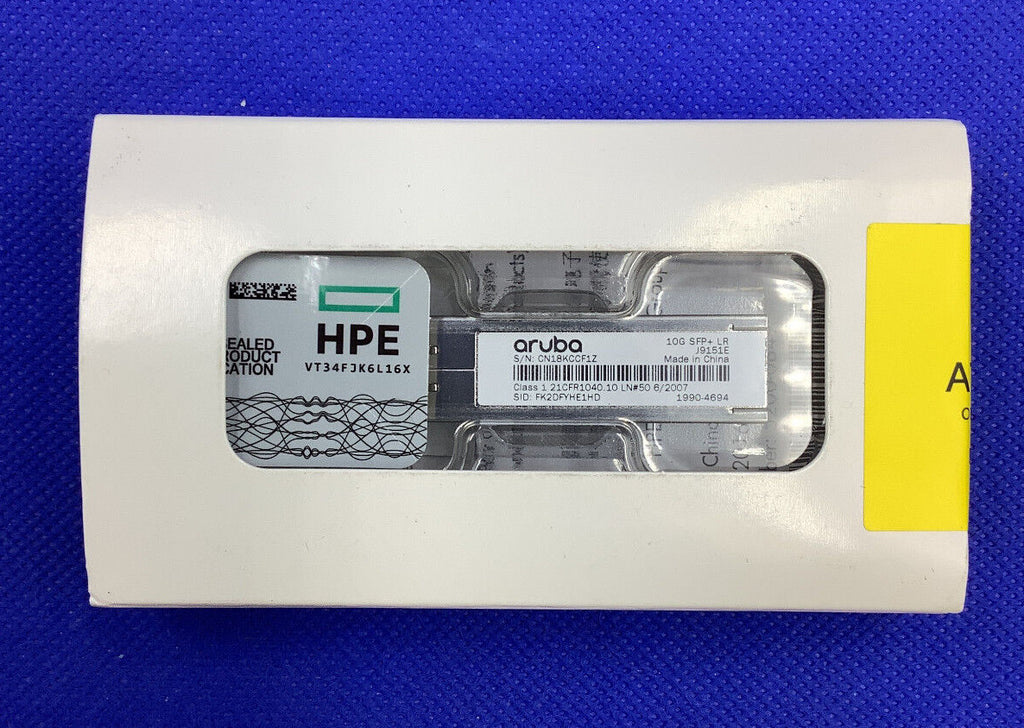 NEW F/S RETAIL J9151E HPE ARUBA 10G SFP+ LC LR 10KM SMF TRANSCEIVER