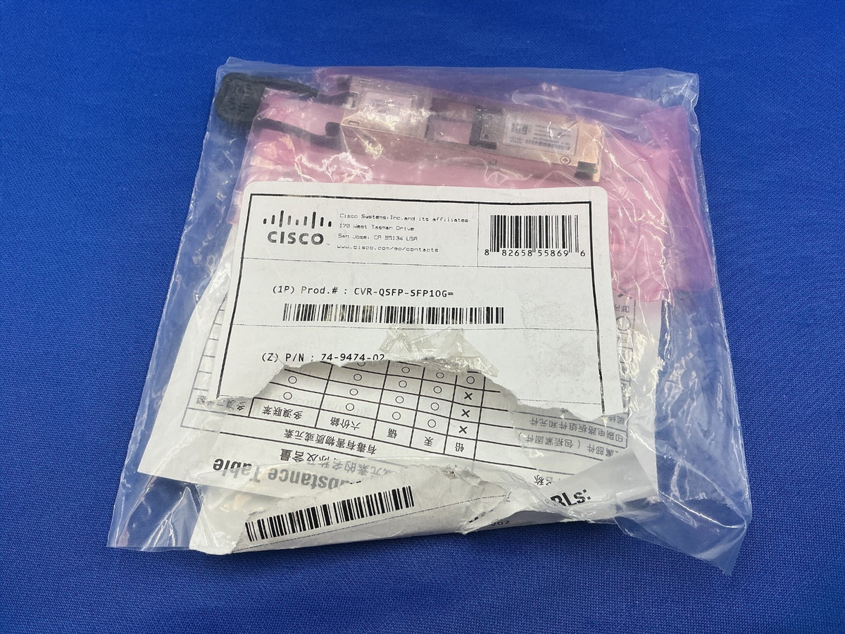 NOB CVR-QSFP-SFP10G Cisco 40G QSFP+ to 10G SFP+ Adapter  74-9474-02