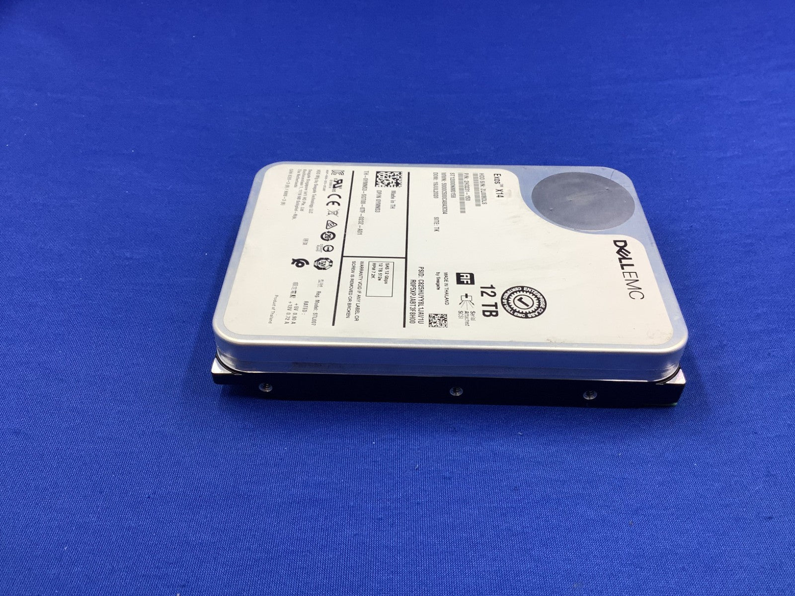 YMN53 Dell 12TB  EXOS X14  7.2K SAS 12Gb/s 3.5in 512e HDD 0YMN53 ST12000NM0158