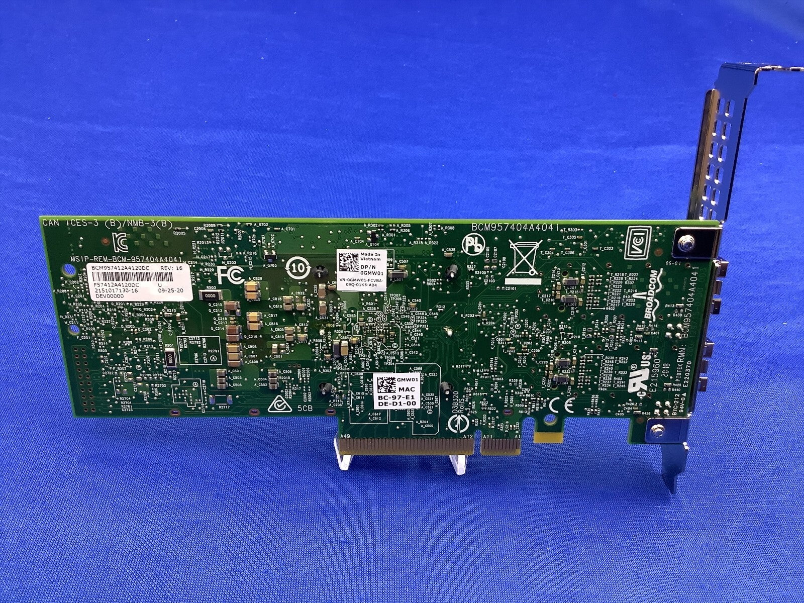 GMW01 DELL BROADCOM 57412 NIC 10GB DUAL PORT SFP+ NETWORK INTERFACE CARD