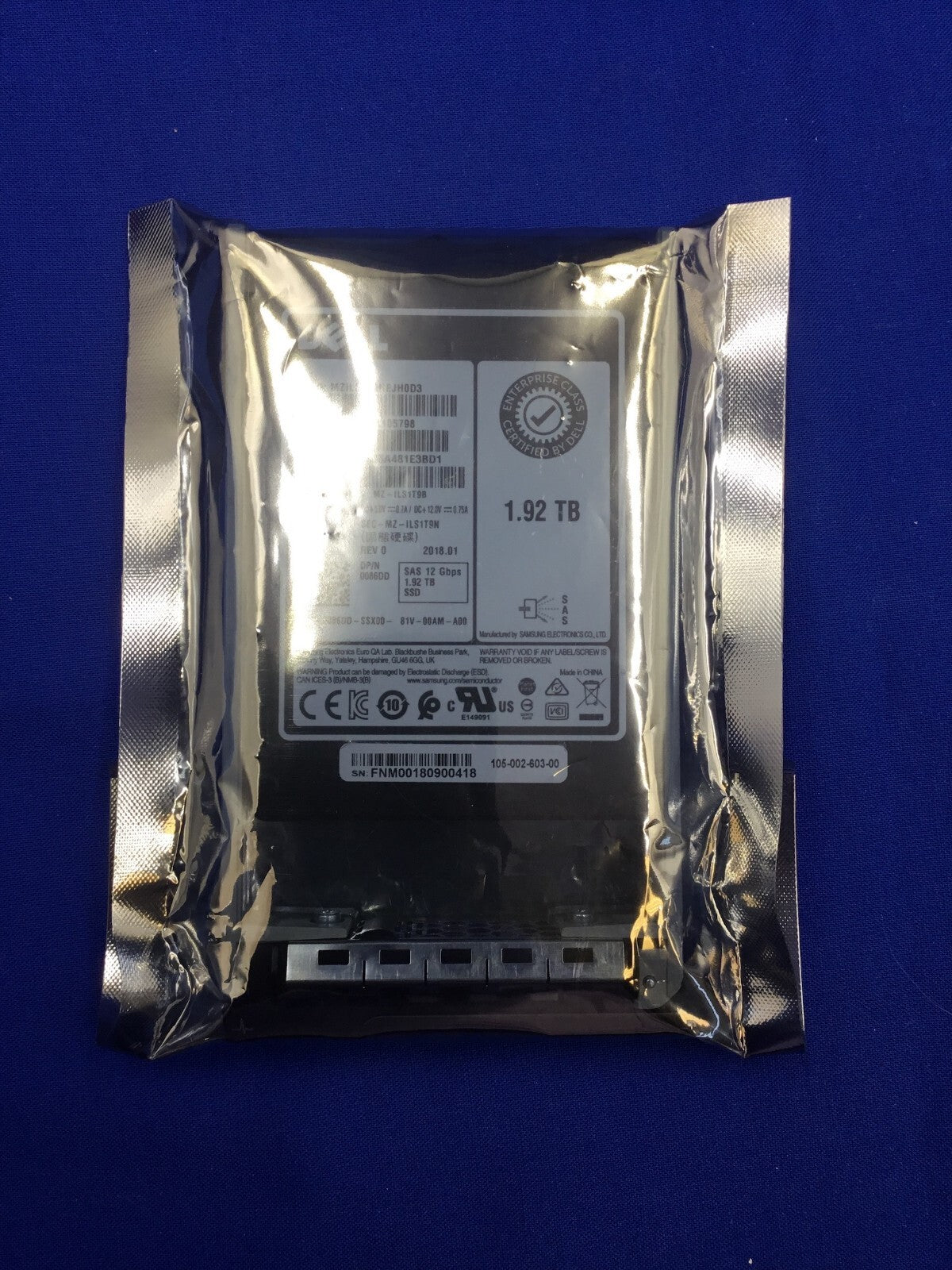086DD DELL 1.92TB SAS 12GBPS READ INTENSIVE 512E 2.5INCH SSD MZ-ILS1T9B 0086DD