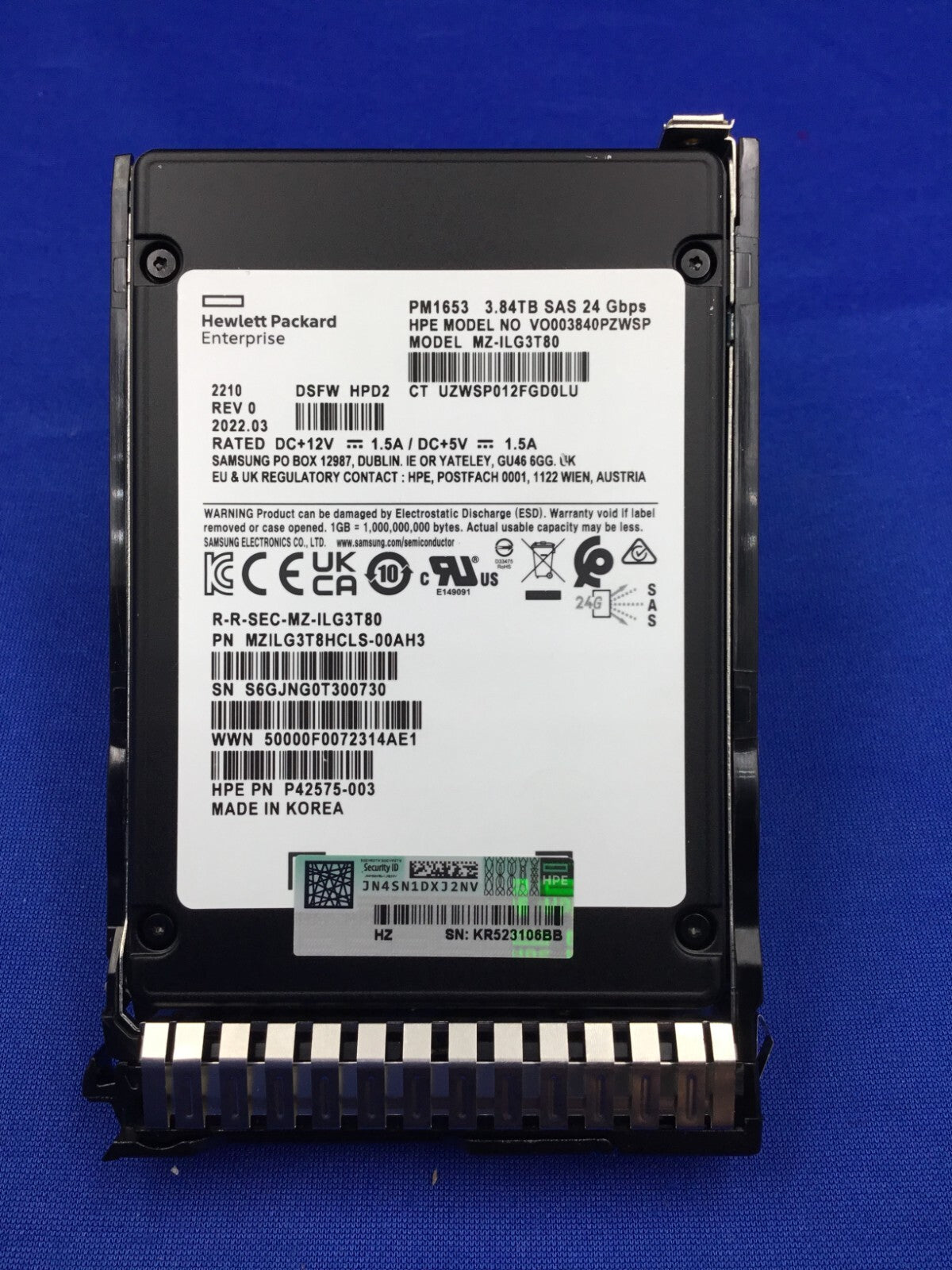 P49036-B21 HPE 3.84TB SAS 24G READ INTENSIVE SFF SC PM1653  SSD P49728-001