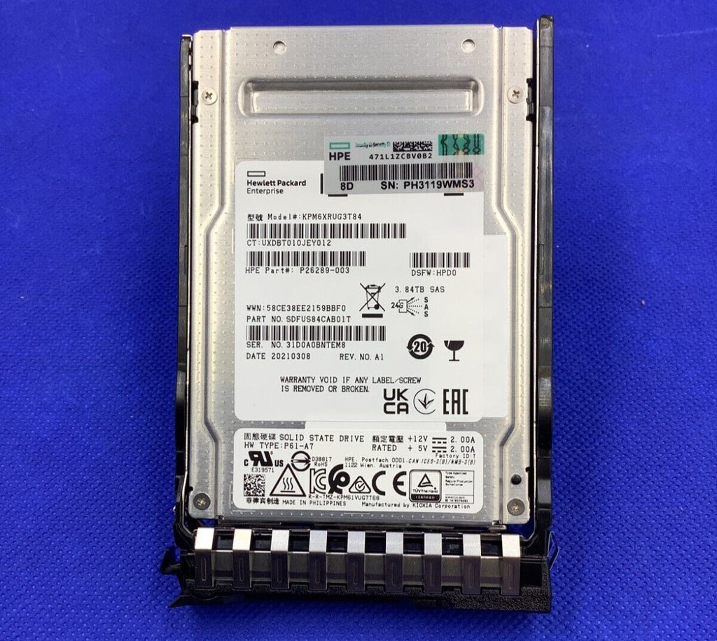 NEW BULK P40472-B21 HPE 3.84TB SAS 24G READ INTENSIVE SFF BC PM6 SSD P41497-001