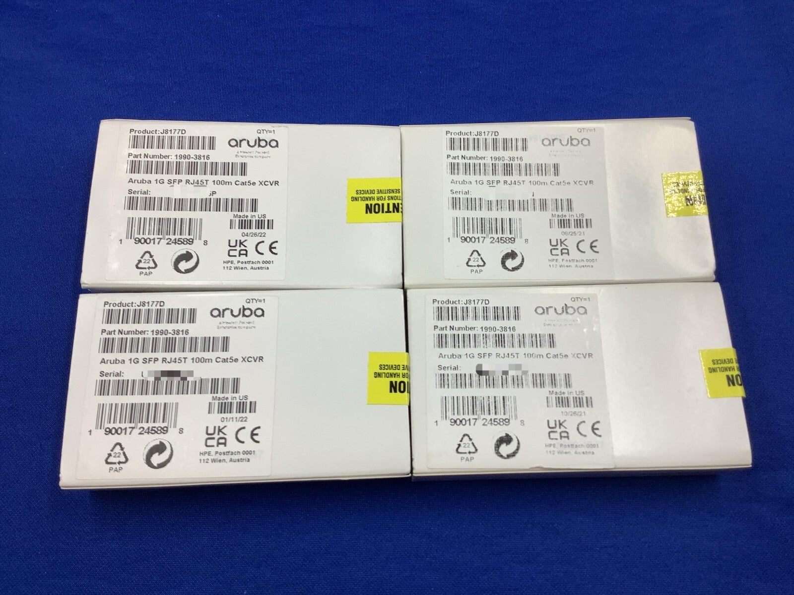 J8177D HP ARUBA 1GB SFP RJ45 T 100M XCVR TRANCEIVER 1990-3816