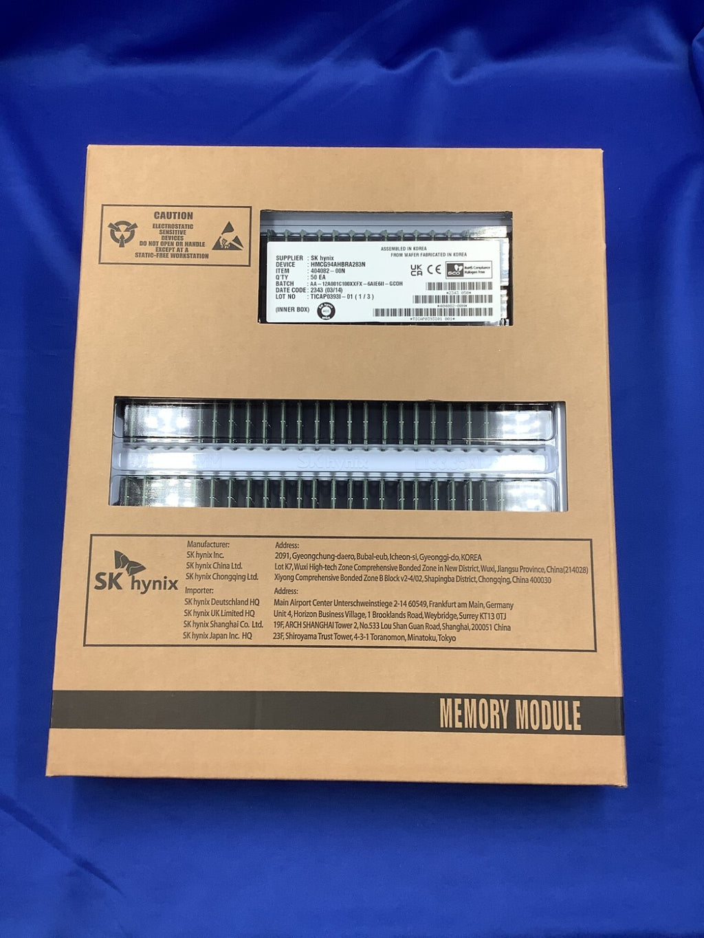 NEW HMCG94AHBRA283N HYNIX 64GB (1X64GB) 2RX4 PC5-6400B RDIMM MEMORY