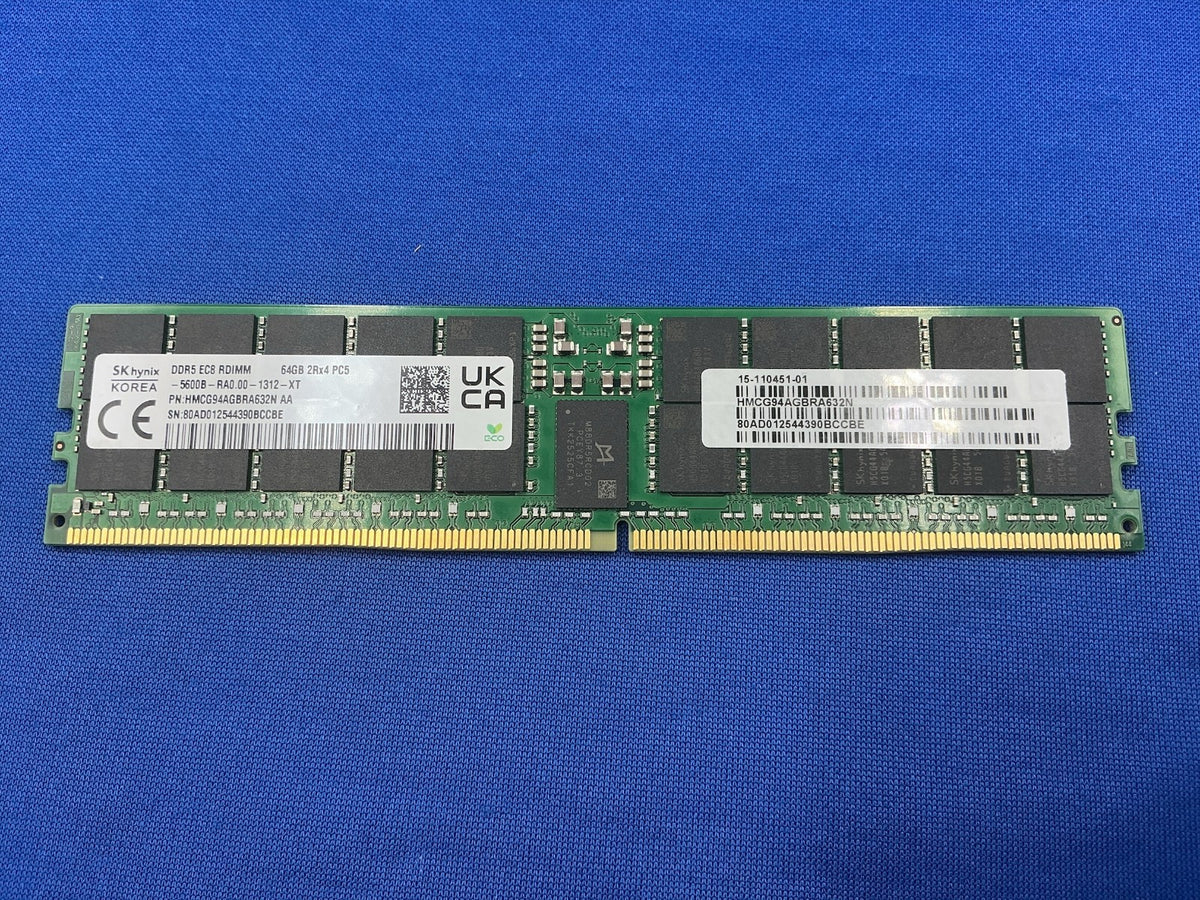 HMCG94AGBRA632N HYNIX 64GB (1X64GB) 2RX4 PC5-5600B RDIMM MEMORY