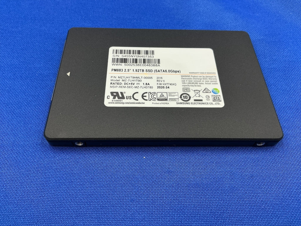 MZ-7LH1T90 SAMSUNG PM883 1.92TB SATA 6.0Gbps 2.5in SSD