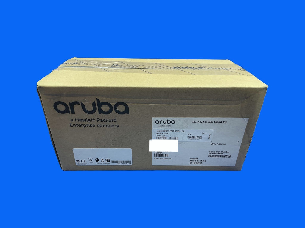 JL670A HPE ARUBA NETWORKING X372 54VDC 1600W 110-240VAC POWER SUPPLY