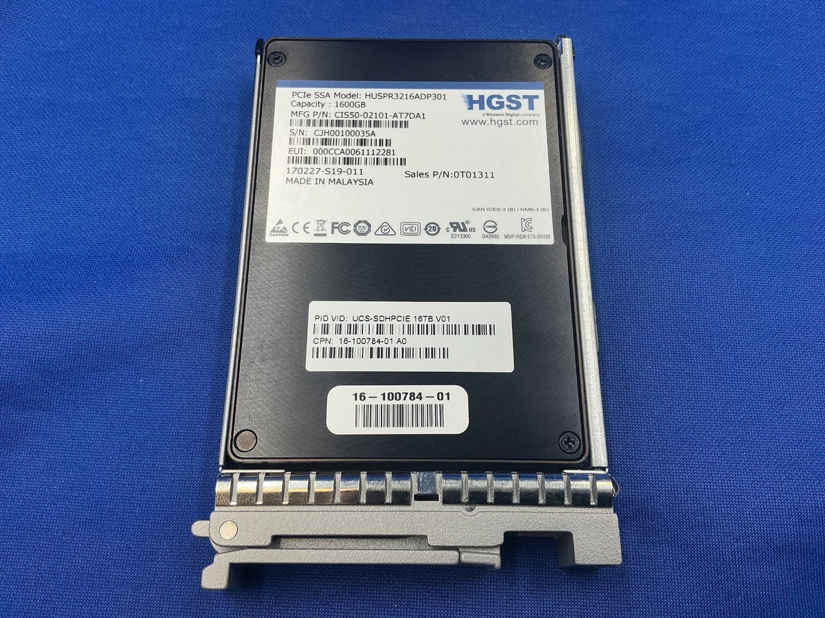 HUSPR3216ADP301 Cisco Western Digital Ultrastar SN100 NVMe PCIe 1.6TB 2.5 SSD